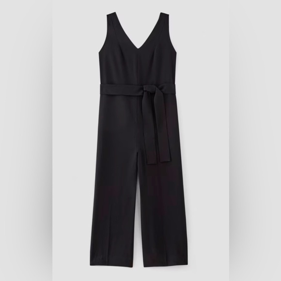 EVERLANE The Triacetate Belted Jumpsuit Black Sz 6 NWT - Picture 5 of 15